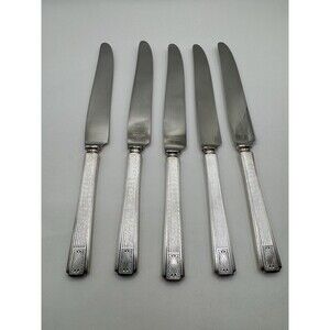 Oneida Noblesse Dinner Knives Set of 5 Silverplate Vintage